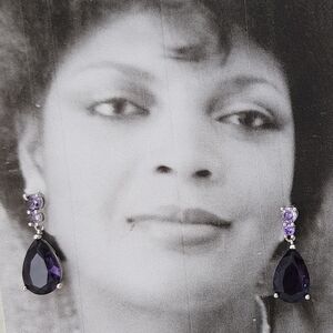 Elegant Purple Teardrop Earrings